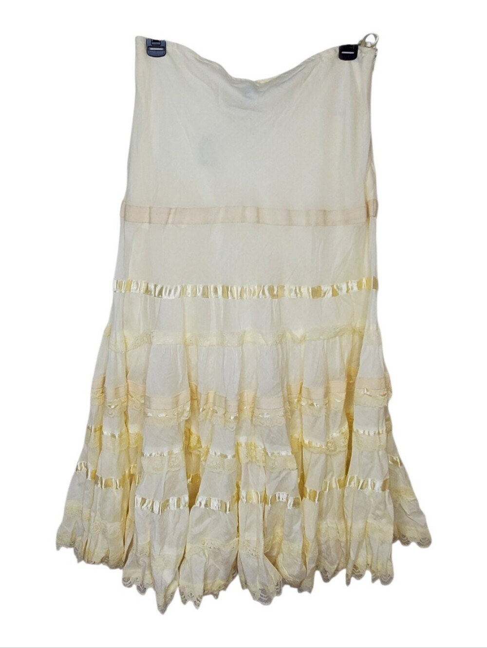 Dimri Cotton Cream Boho Lace Skirt  Medium Western 312 Feminine New